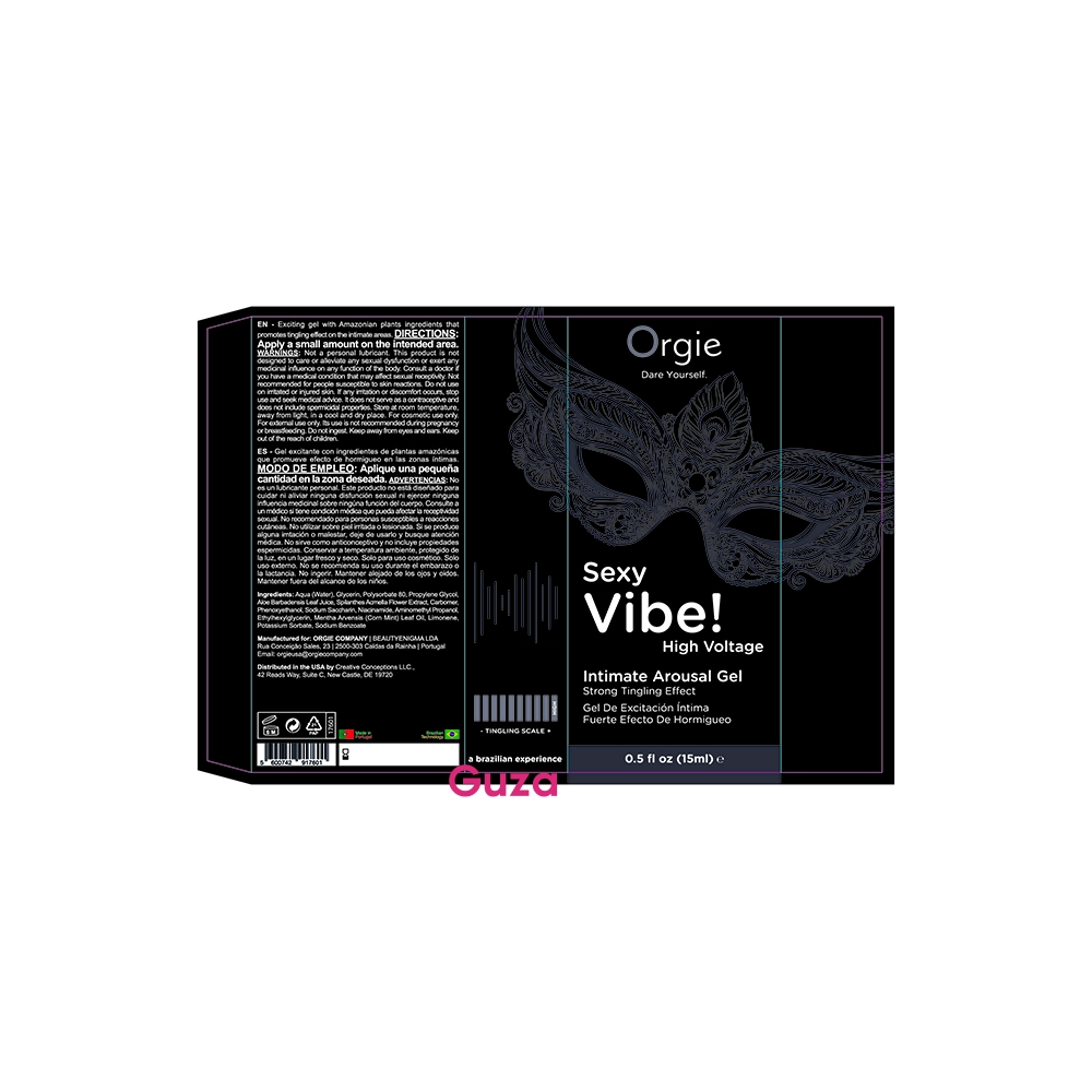 Интимный гель Orgies Sexy Vibe! High Voltage, черный флакон 15мл, с эффектом покалывания — фото 3