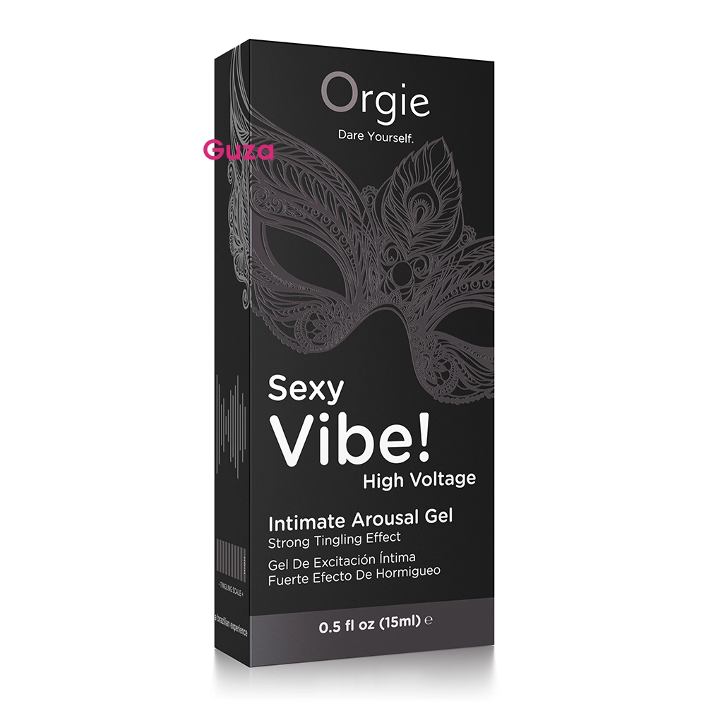 Интимный гель Orgies Sexy Vibe! High Voltage, черный флакон 15мл, с эффектом покалывания — фото 1