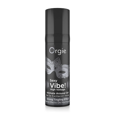 Интимный гель Orgies Sexy Vibe! High Voltage, черный флакон 15мл, с эффектом покалывания — фото 3