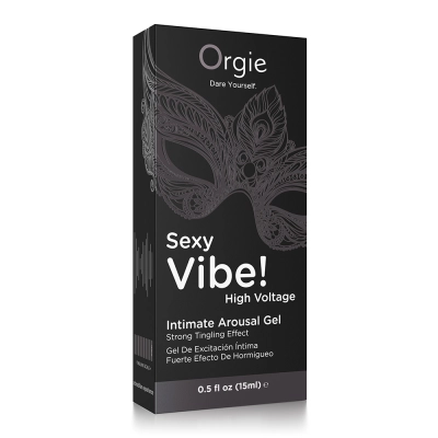 Интимный гель Orgies Sexy Vibe! High Voltage, черный флакон 15мл, с эффектом покалывания