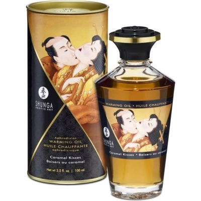 Массажное масло согревающее Shunga Caramel Kisses 100 мл — фото 3