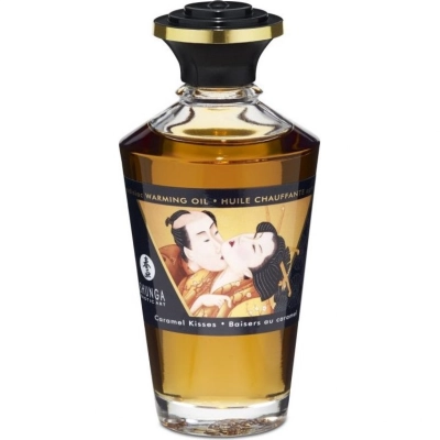 Массажное масло согревающее Shunga Caramel Kisses 100 мл — фото 4