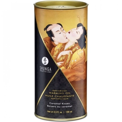 Массажное масло согревающее Shunga Caramel Kisses 100 мл — фото 5