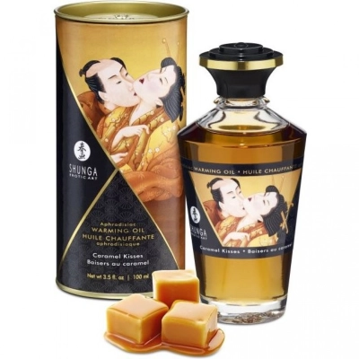 Массажное масло согревающее Shunga Caramel Kisses 100 мл