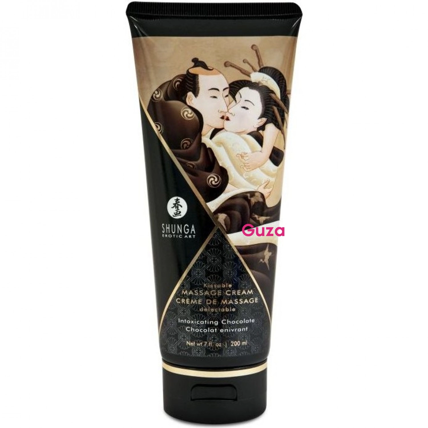 Массажный крем Shunga Delectable Chocolate, 200 мл, с восточной иллюстрацией — фото 2