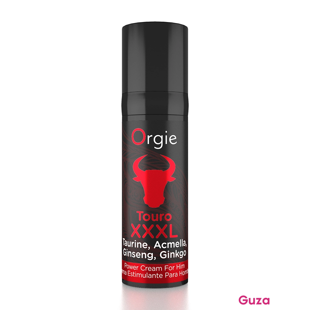 Крем для мужчин Orgies Touro XXXL, черный флакон с красным быком, с Таурином, Акмеллой, Женьшенем и Гинкго — фото 2