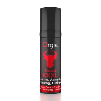 Крем для мужчин Orgies Touro XXXL, черный флакон с красным быком, с Таурином, Акмеллой, Женьшенем и Гинкго — фото 3