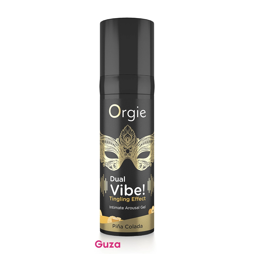 Интимный гель Orgie Dual Vibe! Piña Colada с эффектом покалывания, черный, 15 мл — фото 2