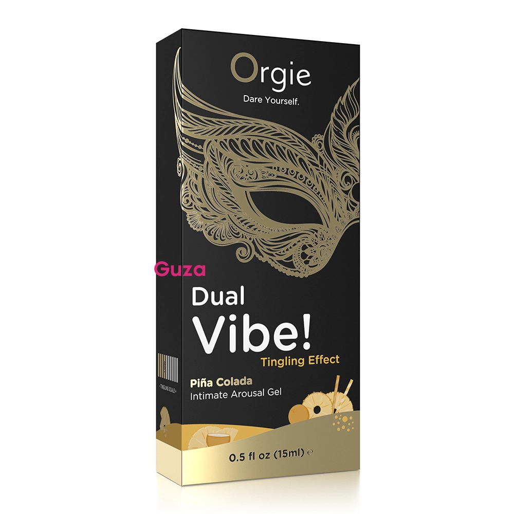 Интимный гель Orgie Dual Vibe! Piña Colada с эффектом покалывания, черный, 15 мл — фото 1