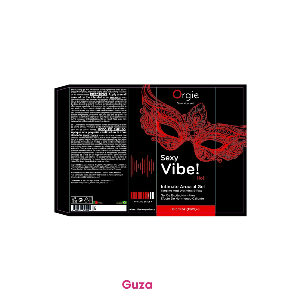 Интимный гель Orgies Sexy Vibe! Hot, разогревающий и покалывающий, чёрный флакон с помпой, 15 мл — фото 3