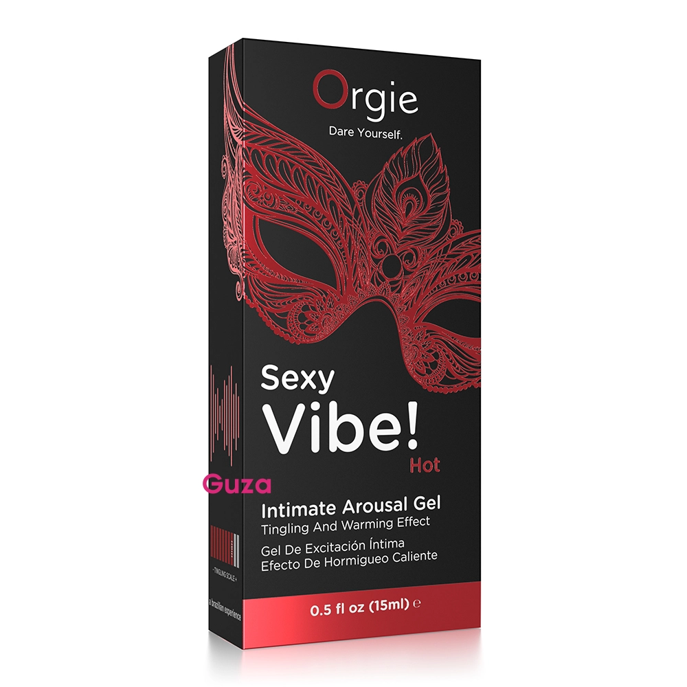 Интимный гель Orgies Sexy Vibe! Hot, разогревающий и покалывающий, чёрный флакон с помпой, 15 мл — фото 1