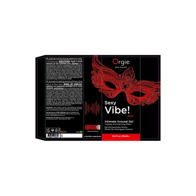 Интимный гель Orgies Sexy Vibe! Hot, разогревающий и покалывающий, чёрный флакон с помпой, 15 мл — фото 4
