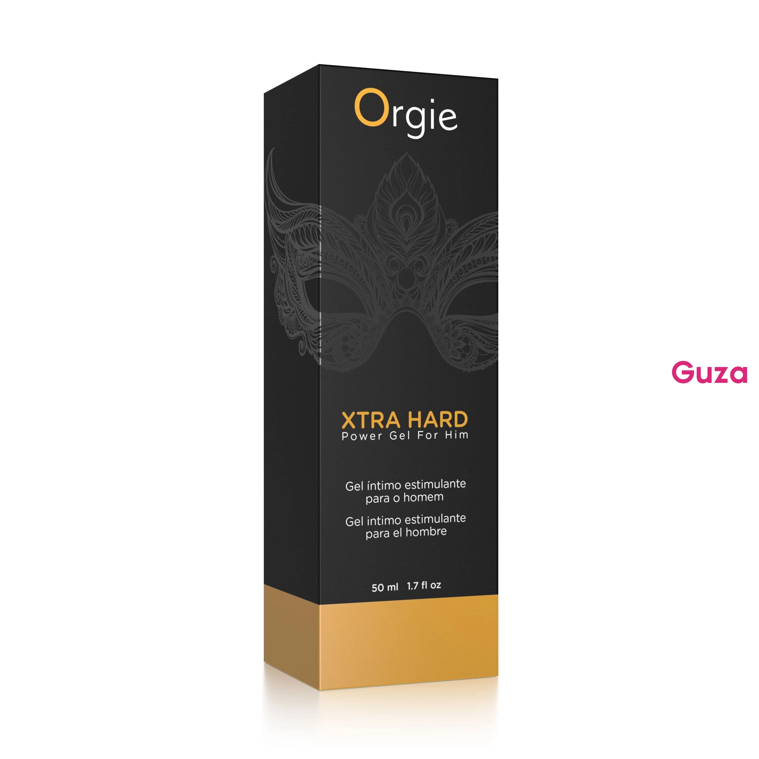 Интимный гель Orgie XTRA HARD Power Gel For Him, чёрный флакон 50 мл с маской — фото 3