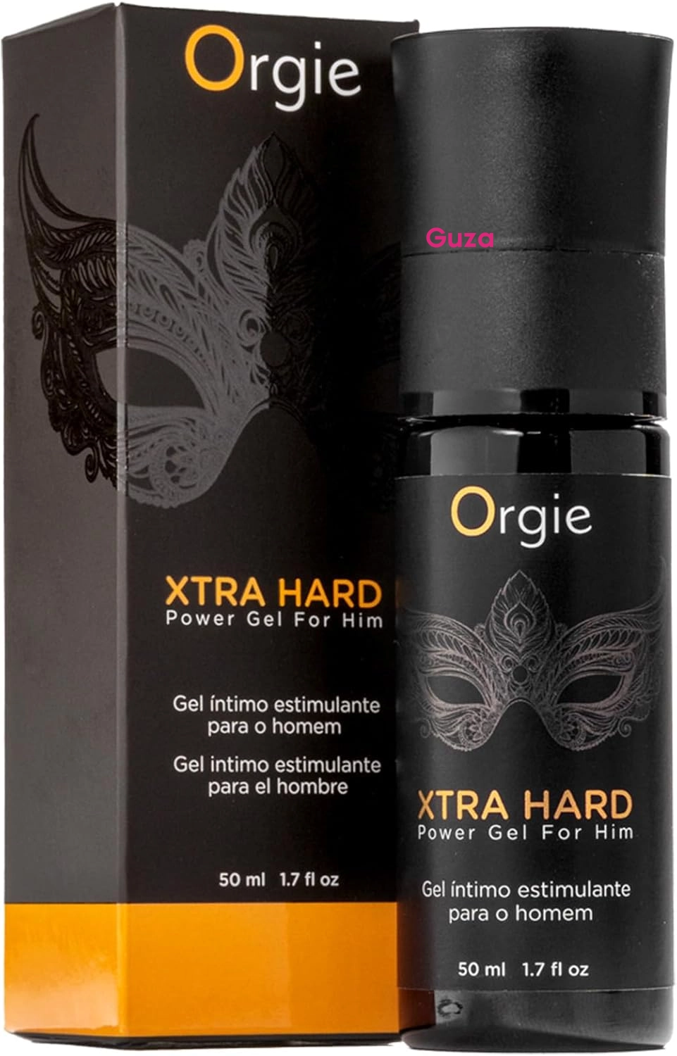 Интимный гель Orgie XTRA HARD Power Gel For Him, чёрный флакон 50 мл с маской — фото 1