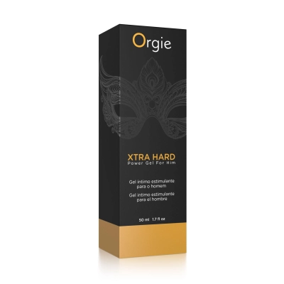 Интимный гель Orgie XTRA HARD Power Gel For Him, чёрный флакон 50 мл с маской — фото 4