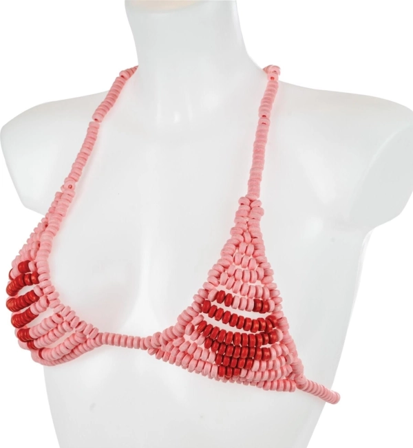 Съедобный бюстгальтер Lovers CANDY Bra, розово-красный — фото 2