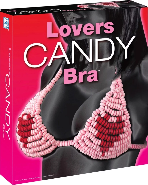 Съедобный бюстгальтер Lovers CANDY Bra, розово-красный