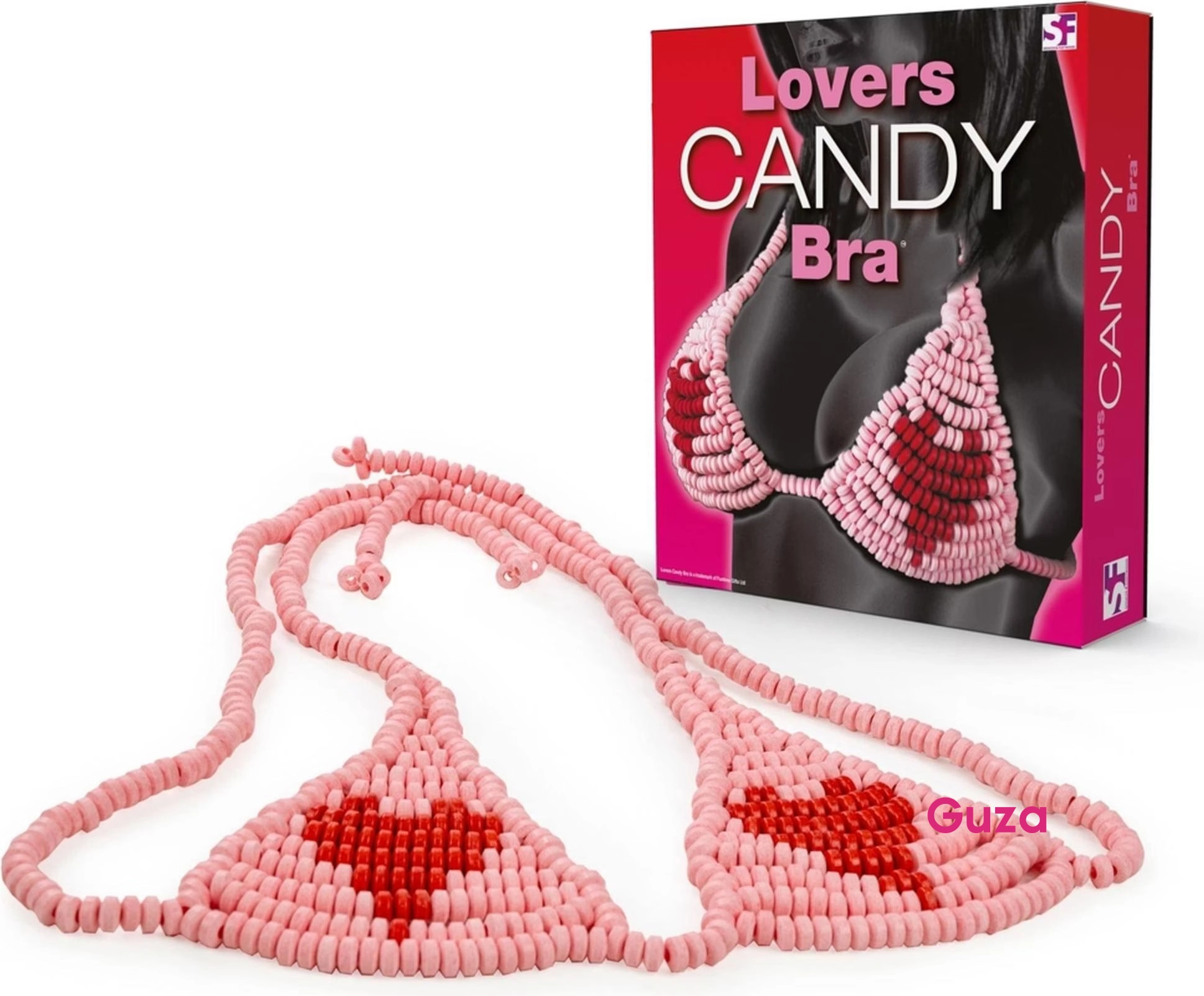 Съедобный бюстгальтер Lovers CANDY Bra, розово-красный — фото 3