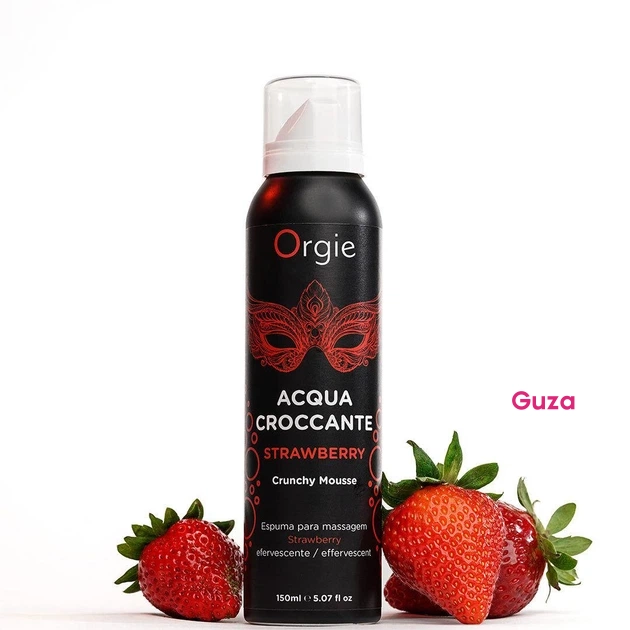 Orgie Acqua Croccante Strawberry Crunchy Mousse, Эффервесцентная массажная пена с клубникой, 150 мл — фото 1
