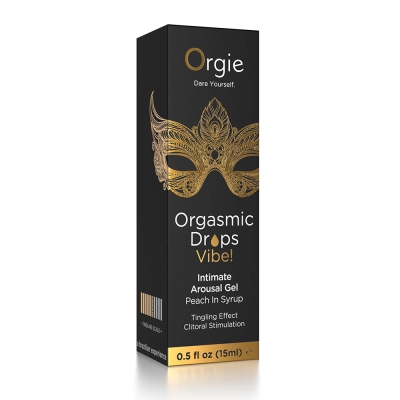 Интимный гель Orgies Orgasmic Drops Vibe! с покалывающим эффектом, персиковый, 15 мл