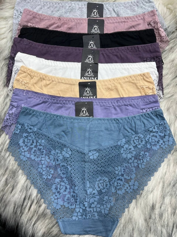 Набор трусиков-слипов ANILINA LINGERIE, 7 шт, с кружевной отделкой — фото 2