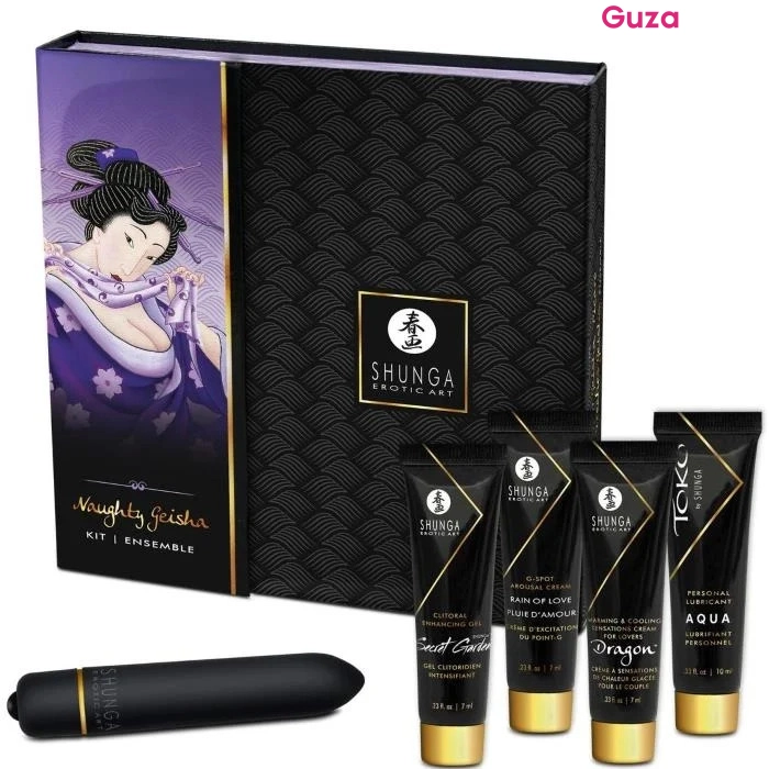 Набор Shunga Erotic Art Naughty Geisha с интимными гелями, кремом, лубрикантом и вибратором — фото 1
