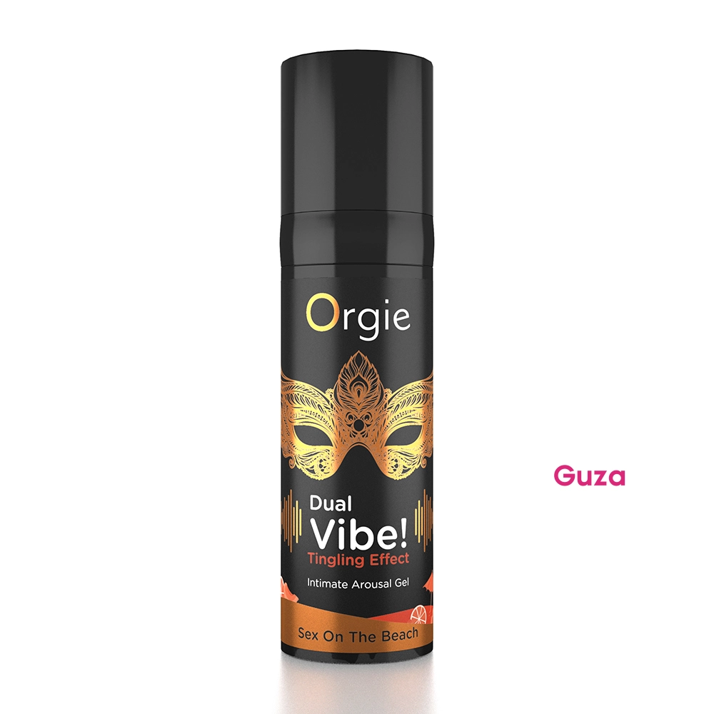 Интимный гель Orgie Dual Vibe! с эффектом покалывания, Sex On The Beach, 15 мл, черный с золотым узором — фото 2