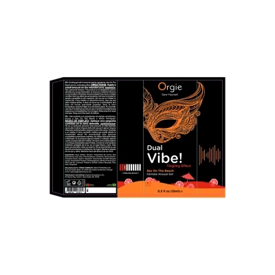 Интимный гель Orgie Dual Vibe! с эффектом покалывания, Sex On The Beach, 15 мл, черный с золотым узором — фото 4