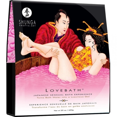 Гель для ванны Shunga Lovebath, черный, с японским искусством, 650г