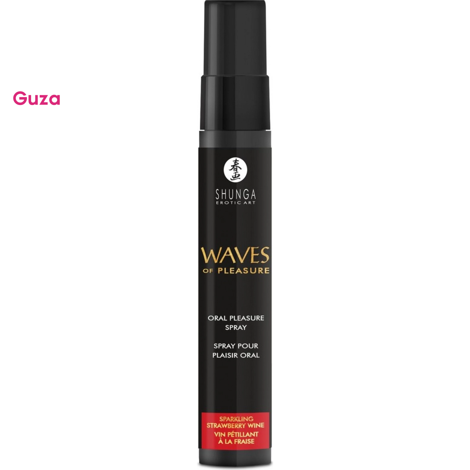 Спрей для оральных ласк Shunga Waves of Pleasure, чёрный флакон, со вкусом игристого клубничного вина, 20 мл — фото 3