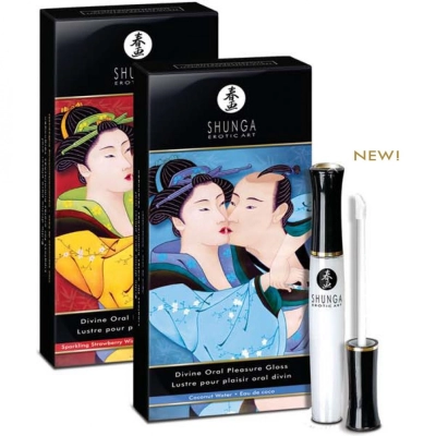 Оральный блеск Shunga Divine Oral Pleasure Gloss, белый тюбик с черной крышкой, аромат кокосовой воды