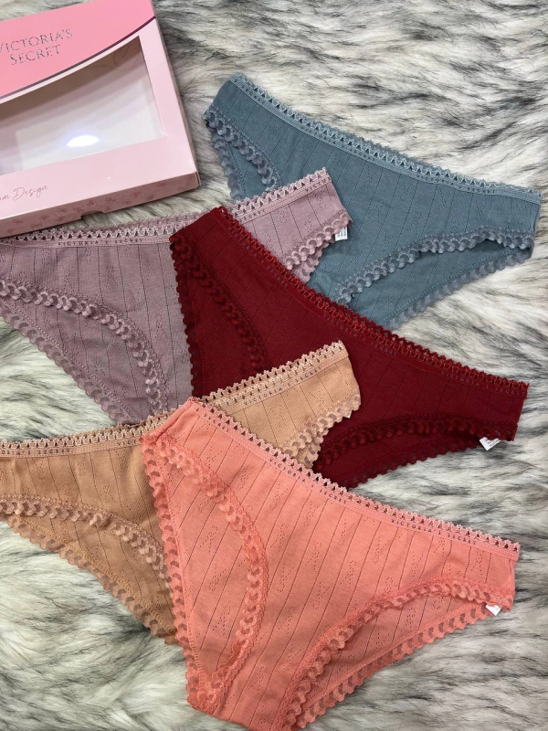 Набор трусиков-слипов Victoria's Secret (5 шт) с кружевной отделкой