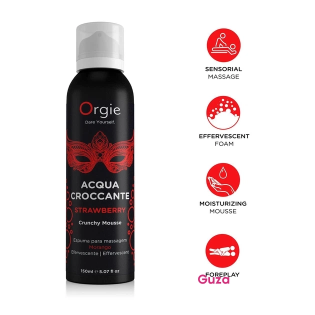 Массажная пена Orgie Acqua Croccante Strawberry, шипучий мусс с ароматом клубники, 150 мл — фото 2