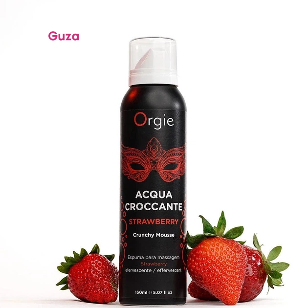 Массажная пена Orgie Acqua Croccante Strawberry, шипучий мусс с ароматом клубники, 150 мл — фото 1